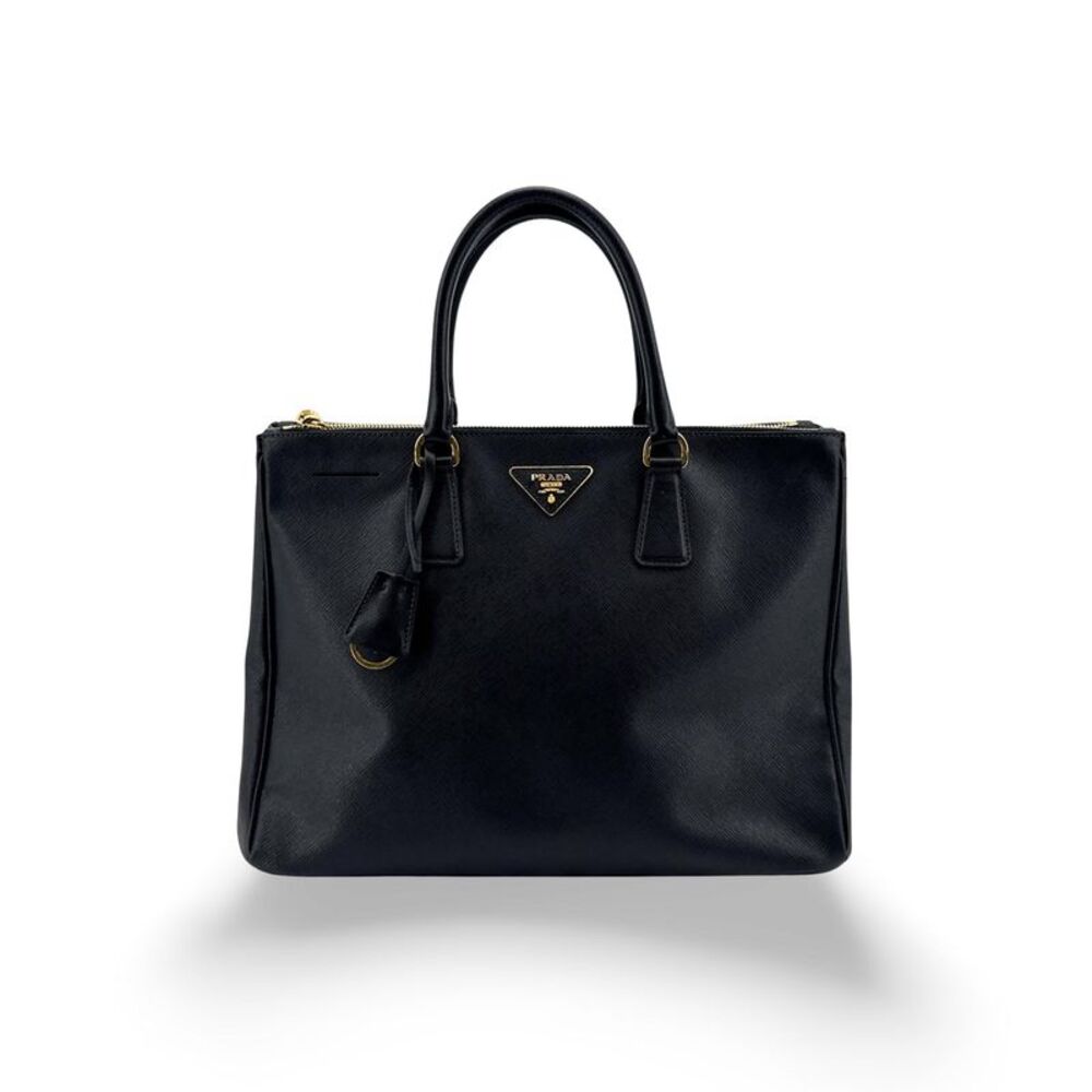 Prada Saffiano Galleria Medium Bag Black Gold Hardware